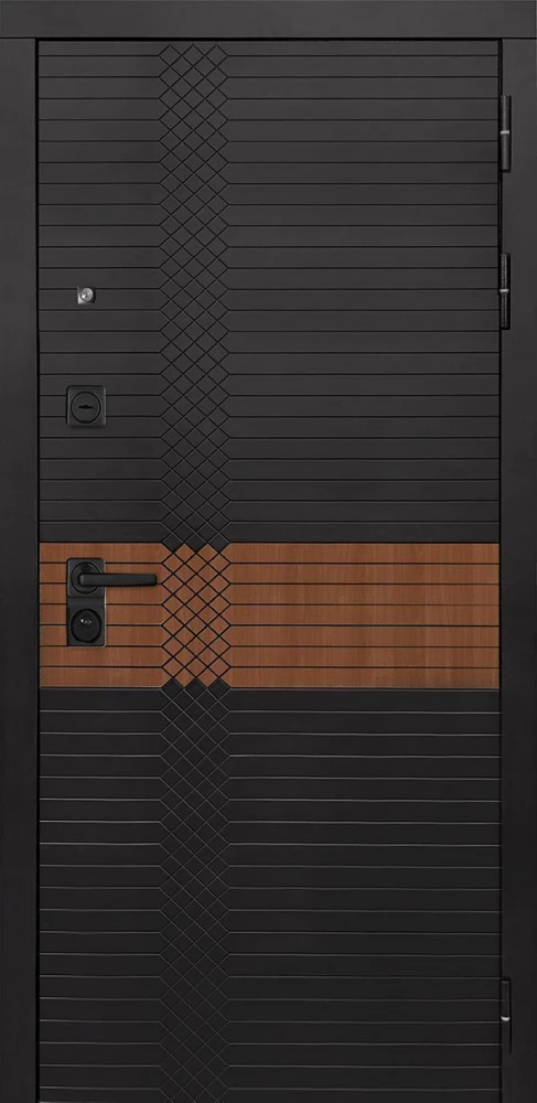 Входная дверь ДвериПРО Модель Л-49 СБ-1 (ст. белое, 16мм, Капучино) DPRO228142 внешняя сторона