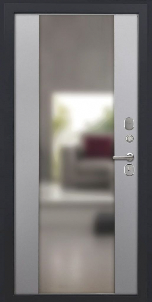 Входная дверь ДвериПРО Модель L-48 Алиса (16мм, ПВХ софт грей, зеркало) DPRO197901 внутренняя сторона